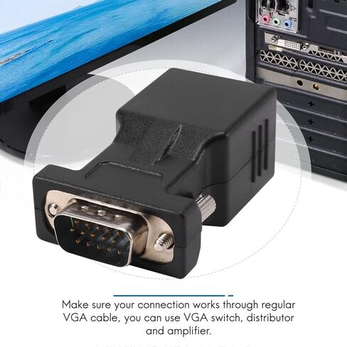 VGA Extender Male to LAN CAT5 CAT6 RJ45 Network Cable Adapter in Saudi Arabia