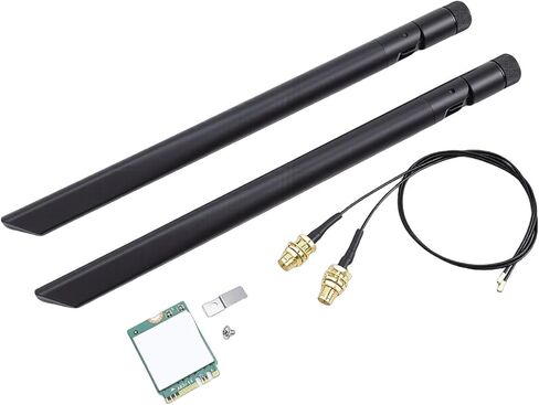 بطاقة لاسلكية Zunate WiFi 6E M.2، محول شبكة ثلاثي النطاق 2.4 جيجا 5 جيجا 6 جيجا هرتز مع بلوتوث 5.3 وهوائيات مزدوجة 8 ديسيبل لأنظمة الكمبيوتر المكتبي أو المحمول in Saudi Arabia