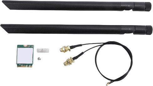 بطاقة لاسلكية Zunate WiFi 6E M.2، محول شبكة ثلاثي النطاق 2.4 جيجا 5 جيجا 6 جيجا هرتز مع بلوتوث 5.3 وهوائيات مزدوجة 8 ديسيبل لأنظمة الكمبيوتر المكتبي أو المحمول in Saudi Arabia