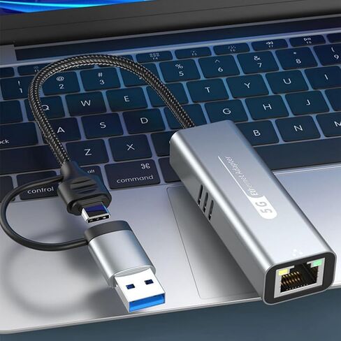 محول إيثرنت USB 3.2 إلى 5 جيجابت في الثانية RTL8157 5000 ميجابت في الثانية RJ45 محول شبكة لأجهزة الكمبيوتر المحمول يدعم 5G، 2.5G، 1G، 100Mbps in Saudi Arabia