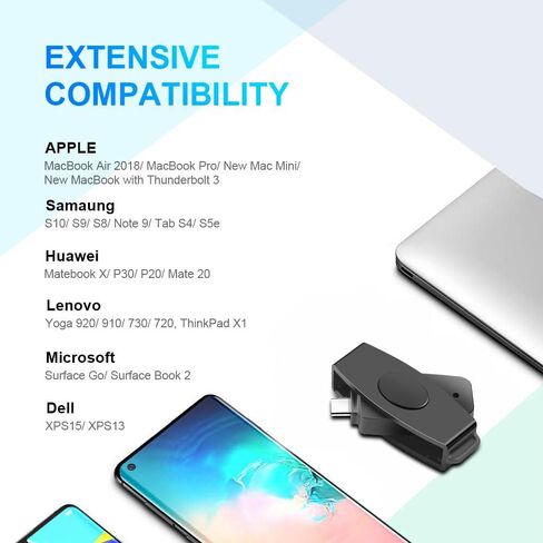 USB Type-C Smart Card Reader, Compatible with MacBook, Samsung, Huawei, Lenovo, Microsoft, Dell, Government ID Cards, CAC Cards in Saudi Arabia