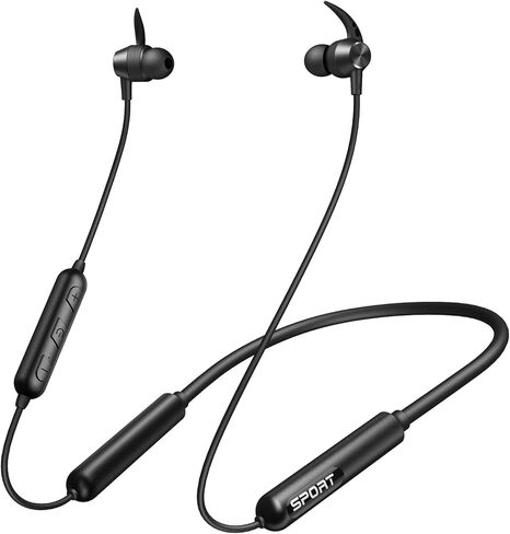 CXK Neckband Bluetooth Headphones, Bluetooth 5.3 Headphones 80Hrs Extra Long Playtime Stereo Bass in-Ear Headsets with Mic, IPX6 Waterproof Earphones, Neckband Earbuds for Sport, Business, Black in Saudi Arabia