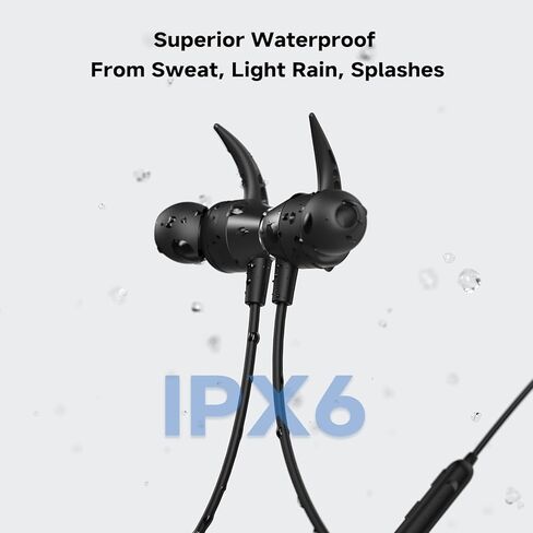 CXK Neckband Bluetooth Headphones, Bluetooth 5.3 Headphones 80Hrs Extra Long Playtime Stereo Bass in-Ear Headsets with Mic, IPX6 Waterproof Earphones, Neckband Earbuds for Sport, Business, Black in Saudi Arabia