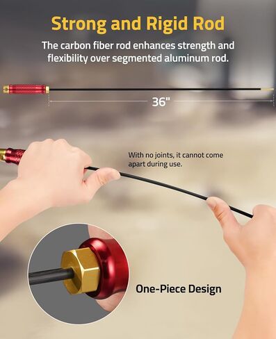 CVLIFE 36" Gun Cleaning Rod, Bore Guide for .22 to .50 Caliber Rifles, Bore Brushes, Brass Jags, Slotted Tips, Carbon Fiber Rifle Cleaning Rod Universal Gun Cleaning Kit for Hunting and Shooting in Saudi Arabia