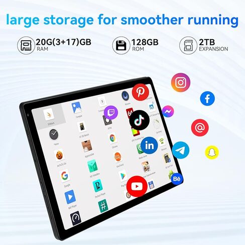 ZOFYWNAS Tablet, Android 15 Tablet 10 Inch, 20GB+128GB+2TB, 8-Core HD Display, 5000mAh Battery,Dual Camera, Face ID, Slim Lightweight,Black in Kuwait