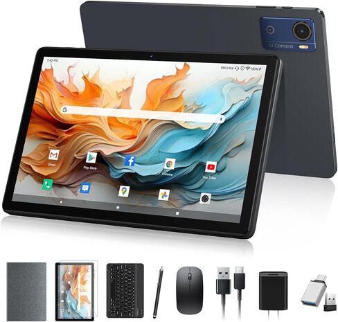 جهاز لوحي Android 16 مقاس 10.1 بوصة 2026، جهاز لوحي بمعالج ثماني النواة مع ذاكرة وصول عشوائي سعتها 12 جيجابايت + ذاكرة تخزين داخلية 64 جيجابايت + 512 جيجابايت قابلة للتوسيع، أجهزة لوحية بكاميرا 5+13 ميجابكسل مع بطارية 7000 مللي أمبير في الساعة، جيميني AI، in Kuwait