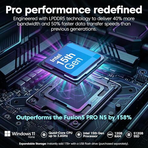 جهاز الكمبيوتر اللوحي Fusion5 2026 الإصدار الجديد 10.1 بوصة Windows 11 - مدمج في الولايات المتحدة الأمريكية - وحدة المعالجة المركزية من الجيل الخامس عشر، وذاكرة الوصول العشوائي DDR5 سعة 12 جيجابايت، ومحرك أقراص SSD سعة 512 جيجابايت، وشاشة 10 بوصة FHD+، مع in Kuwait