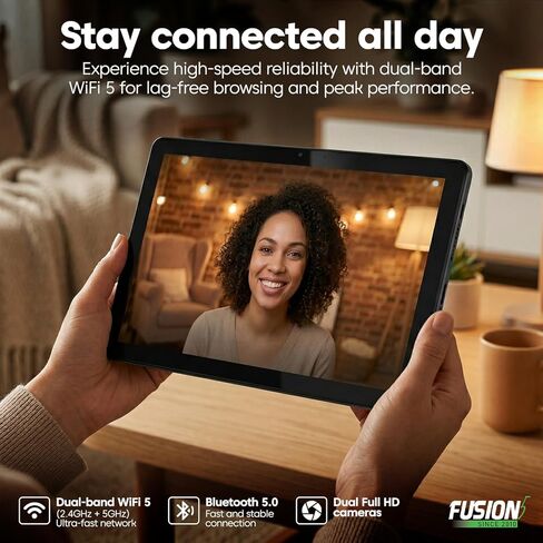 جهاز الكمبيوتر اللوحي Fusion5 2026 الإصدار الجديد 10.1 بوصة Windows 11 - مدمج في الولايات المتحدة الأمريكية - وحدة المعالجة المركزية من الجيل الخامس عشر، وذاكرة الوصول العشوائي DDR5 سعة 12 جيجابايت، ومحرك أقراص SSD سعة 512 جيجابايت، وشاشة 10 بوصة FHD+، مع in Kuwait