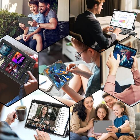 Suicoey 2026 Tablet with Keyboard, 26GB + 256GB (2TB Expand), 10 inch Android 15 Tablets with Octa Core, Gemini AI, 5G WiFi, 8000mAh, BT 5.0, 2 in 1 AI Tablet with Case, Mouse, Stylus (Black Case) in Saudi Arabia