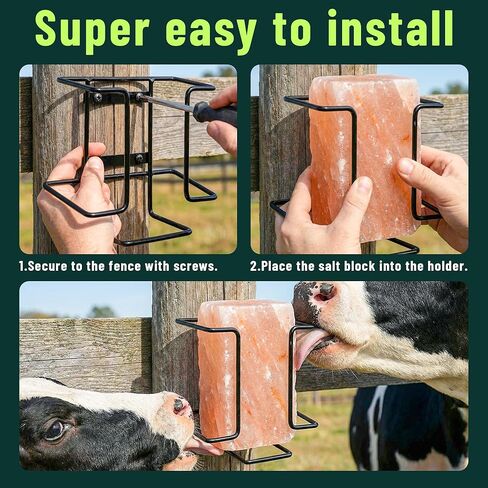 U0U 2 Pcs Salt Block Holder for Deer Blocks,Rust Resistant Mineral Block Holder,Salt Lick Block Holder for Horses Deer Cattle Sheep Goats Livestock,Fits Standard 4 lb Salt Blocks in Saudi Arabia
