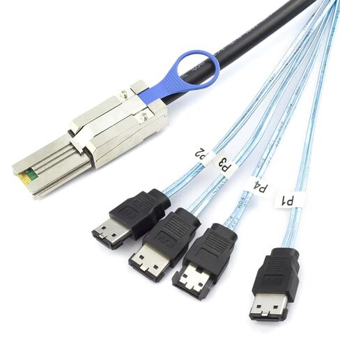 Mini SAS HD SFF-8088 26P to 4×eSATA 7P Female External Server Hard Drive Cable, 28AWG 6G High-Speed Copper Wire Harness (0.5M/19.68in) in Saudi Arabia