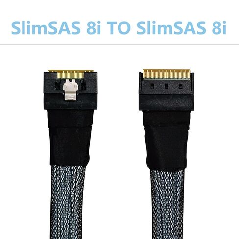 SlimSAS 8i to 8i Cable, Internal Mini SAS HD to SlimSAS X8 Adapter 0.5M, High-Speed Connector for NVMe RAID Controller Card Server Storage in Kuwait