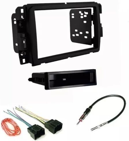 Single Din Car Stereo Install Dash Kit, Wire Harness, and AM/FM Radio Antenna Adapter -Made for Buick, Chevrolet, GMC: No Factory External Amp Vehicles: 2013-2017 Enclave, Traverse, Acadia in Saudi Arabia