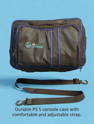 Sill Games Carrying Case compatible with PS5 with Strap, Protective PlayStation 5 Travel Bag for Console, Controllers & Game Discs, Durable PS5 Case Travel Organizer with Bag & Waterproof Pouch in Saudi Arabia