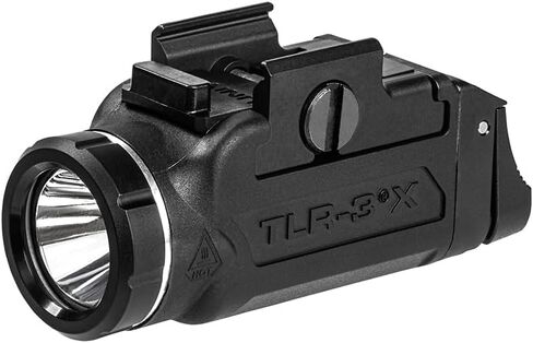 Streamlight 59102 TLR-3X ضوء سلاح تكتيكي 500 لومن 6500-كانديلا USB قابل لإعادة الشحن ومصباح LED مثبت على السكك الحديدية، متوافق مع مسدسات نحيفة مختارة 1913، أسود in Saudi Arabia
