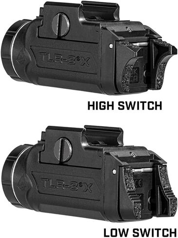 Streamlight 59102 TLR-3X ضوء سلاح تكتيكي 500 لومن 6500-كانديلا USB قابل لإعادة الشحن ومصباح LED مثبت على السكك الحديدية، متوافق مع مسدسات نحيفة مختارة 1913، أسود in Saudi Arabia
