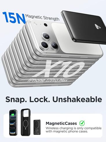 Aioneus Magsafe Portable Charger, 5000mAh Magnetic Power Bank 0.35'' Ultra Slim with 20W PD USB C Fast Charging Magsafe Battery Pack Wireless Portable Charger for iPhone 17/16/15/14/13/12 Series in Saudi Arabia