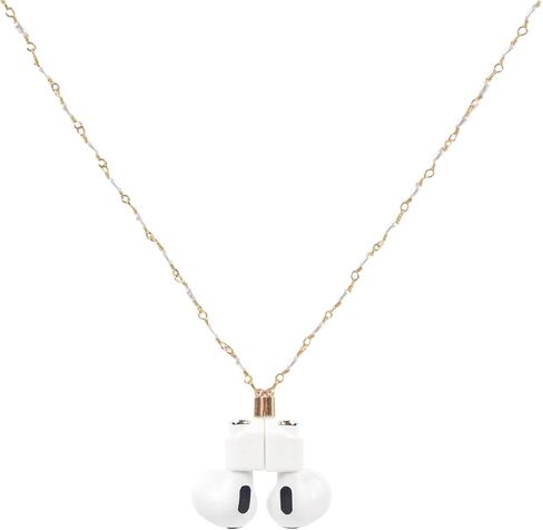 Female Magnetic Cute Gold Love Heart Beads Strap Holder Necklace Which Compatible with Airpods Pro 3 2 1 in Saudi Arabia