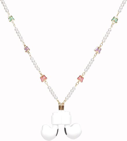 Female Magnetic Cute Gold Love Heart Beads Strap Holder Necklace Which Compatible with Airpods Pro 3 2 1 in Saudi Arabia