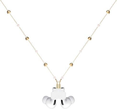 Female Magnetic Cute Gold Love Heart Beads Strap Holder Necklace Which Compatible with Airpods Pro 3 2 1 in Saudi Arabia