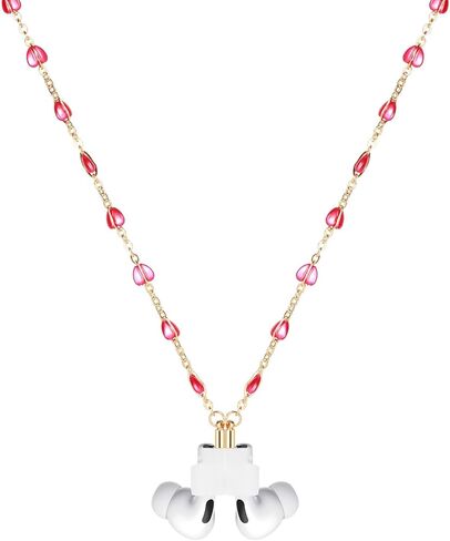 Female Magnetic Cute Gold Love Heart Beads Strap Holder Necklace Which Compatible with Airpods Pro 3 2 1 in Saudi Arabia