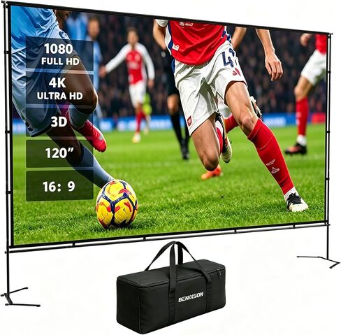 120inch Outdoor Projector Screen with Stand: 16:9 4K HD Portable Projector Screen Outdoor Indoor - Projection Screen for Backyard, Camping, Theater in Saudi Arabia