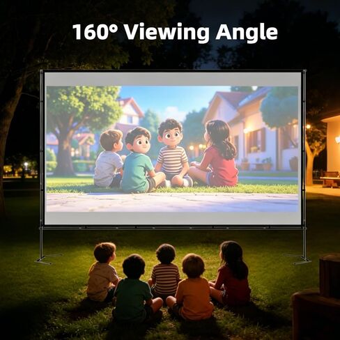 120inch Outdoor Projector Screen with Stand: 16:9 4K HD Portable Projector Screen Outdoor Indoor - Projection Screen for Backyard, Camping, Theater in Saudi Arabia