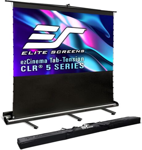 Elite Screens ezCinema Tab-Tension 16:9 X-Ratio Portable Projector Screen, Multi-Aspect Ratio, Manual Floor Rising Pull-Up Scissor-Lift Design + Carry Bag, Home Office Classroom- FT104XWH2-114V107X in Saudi Arabia