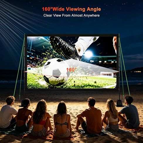 Outdoor Projector Screen with Stand, TWjouko 120inch Portable Movie Screen with Carry Bag, Sandbag,16:9 Washable Cloth Screen for Backyard, Camping, Travel, Home Theater, Indoor Projection Screen in Saudi Arabia