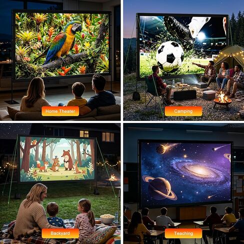 Outdoor Projector Screen with Stand, TWjouko 120inch Portable Movie Screen with Carry Bag, Sandbag,16:9 Washable Cloth Screen for Backyard, Camping, Travel, Home Theater, Indoor Projection Screen in Saudi Arabia