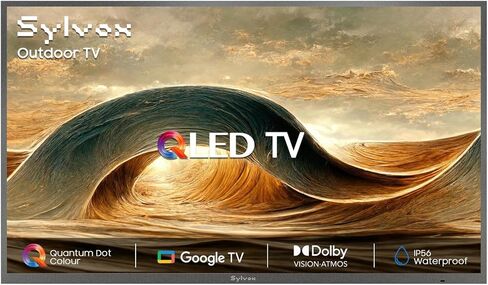 تلفزيون SYLVOX خارجي، تلفزيون QLED ذكي 55 بوصة، تلفزيونات خارجية مقاومة للطقس تدعم مساعد Google، 4K UHD، زاوية عرض واسعة، IP56 مقاوم للماء، تلفزيون QLED جزئي 1000 شمعة في المتر المربع (موديل 2026) in Kuwait