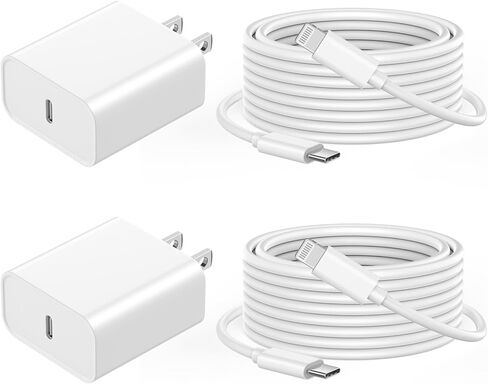 [Apple MFi Certified] iPhone Charger Fast Charging, 2 Pack PD 20W Type C Charger Fast Charging Block with 6FT USB C to Lightning Charger Cable Cord Compatible with iPhone 14 13 12 11 Pro Max XS XR X 8 in Saudi Arabia