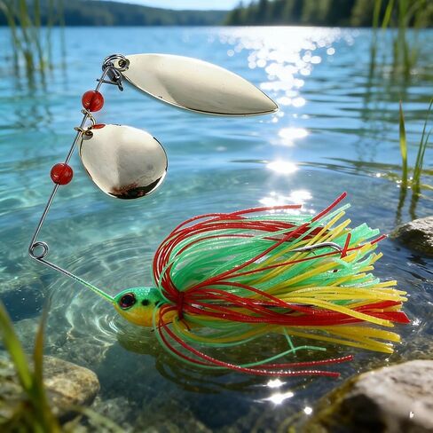 17G Metal Spoon Fishing Lure with 3D Eyes, Spinner Bait Wobbler Jig Head, High-Speed Willow Blade, Artificial Fish Tackle for Freshwater & Saltwater in Saudi Arabia