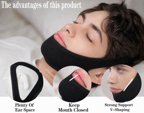 Anti Snoring Chin Strap, Chin Strap for Sleeping, Premium Airflow Jaw Strap, Stop Snoring Chin Strap, Snoring Solution for Men and Women, Breathable Chin Strap, Snoring Chin Strap (Blue~) in Saudi Arabia