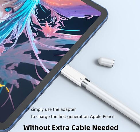 محول قلم USB C مصمم لقلم A-pp-le من الجيل الأول، متوافق فقط مع Pad 10th /11th A16 2025 Gen، ومحول شحن قلم رصاص USB-C إلى IP، ودعم الشحن والاتصال in Saudi Arabia