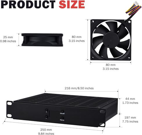 GeeekPi 10inch 1U Rack Mount Fan Unit with 4 Fans for DeskPi RackMate T1/T0/T2/T0 Plus/T1 Plus/TL1/10 inch Mini Server Rack in Saudi Arabia