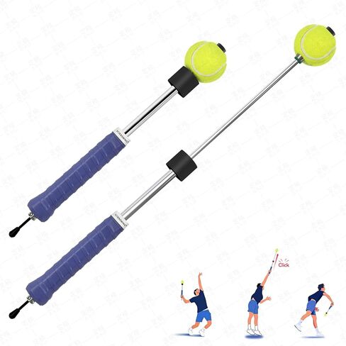 Tennis Swing & Serve Trainer, Retractable Click Feedback Training Tool, Improve Rhythm and Fluidity of Serve, Forehand, Backhand, Smash, Slice, Warm Up Stick for Indoor & Outdoor Practice in Saudi Arabia