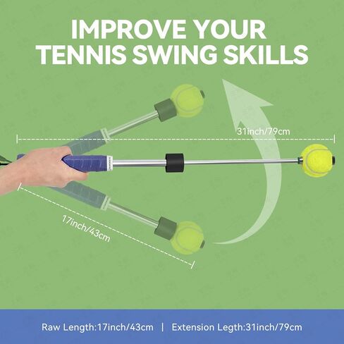 Tennis Swing & Serve Trainer, Retractable Click Feedback Training Tool, Improve Rhythm and Fluidity of Serve, Forehand, Backhand, Smash, Slice, Warm Up Stick for Indoor & Outdoor Practice in Saudi Arabia
