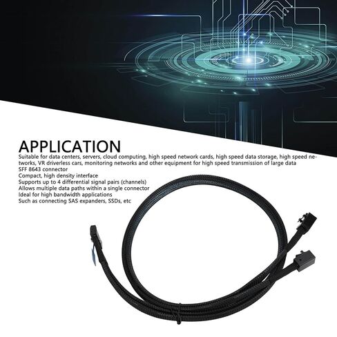 Yoidesu MCIO 8i to 2 SFF 8643 Cable, 32GT / s for MCIO X8 to Mini SAS HD SFF 8643 Cord for Server Data Center Cloud Computing, 80cm / 31.5in in Saudi Arabia