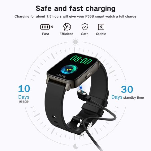 Soudorv Portable Magnetic Smart Watch Charger USB Charging Cable Cord Replacement for Smartwatch,2.84mm Magnetic Suction USB Charging Cable for T50 T60 Y88 T70 T31 P99 P32 P66 T80 S50 Y10 in Saudi Arabia