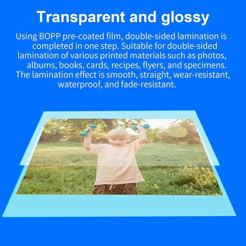 12.5in x 656ft Glossy BOPP Laminating Film, Thermal Laminate Film Hot Roll Laminating Film, 1" (2.54cm) Core, 1 mil (27 mic) Thickness, Laminating Sheet Roll for Paper and Photo Laminating in Kuwait