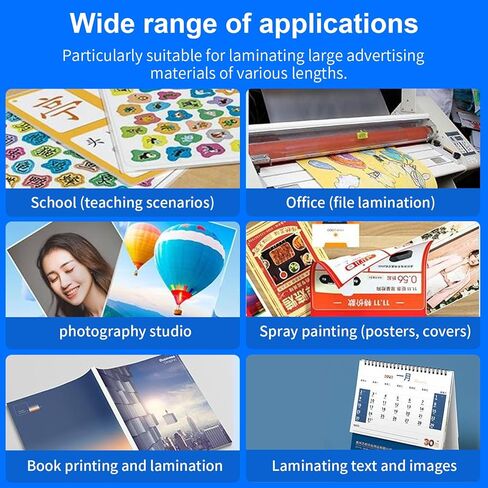 12.5in x 656ft Glossy BOPP Laminating Film, Thermal Laminate Film Hot Roll Laminating Film, 1" (2.54cm) Core, 1 mil (27 mic) Thickness, Laminating Sheet Roll for Paper and Photo Laminating in Kuwait