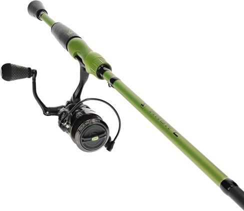 Lew's MACH 2 Spinning Reel and Fishing Rod Combo, IM8 Graphite Blank Fishing Rod, Right or Left-Hand Retrieve, Winn Dri-Tac Ultra Handle, Black/Green in Saudi Arabia