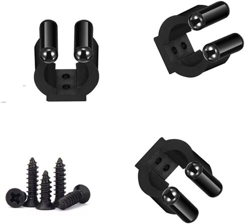 40 PCS Fishing Rod Clips, Wall Mounted Clamp for Fishing Rods and Billiards Snooker Cues, Storage Rack,Come with 100 PCS Screws, Black in Saudi Arabia