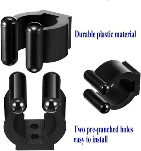 40 PCS Fishing Rod Clips, Wall Mounted Clamp for Fishing Rods and Billiards Snooker Cues, Storage Rack,Come with 100 PCS Screws, Black in Saudi Arabia