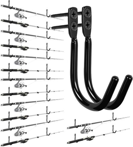 Fishing Rod Holder for Garage, Fishing Rod Holder, Wall Mount Fishing Pole Holders, Rod Holder with Soft Protective Pad, Garage Organization (30) in Saudi Arabia