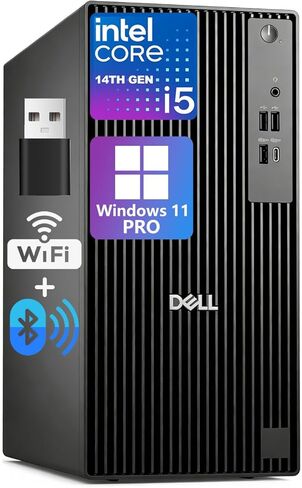 Dell OptiPlex Tower Desktop Computer, 14th Gen Intel 14-Core i5-14500 (Up to 5.0GHz), 8GB DDR5 RAM, 512GB PCIe SSD, Windows 11 Pro Business PC, HDMI, DisplayPort, Type-C, A-tec USB WiFi & Bluetooth in Saudi Arabia