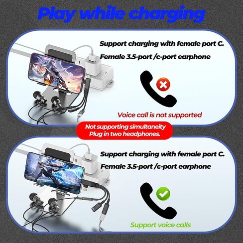 USB C OTG Data Type C Lightning Headphone Adapter (3 in 2) for iPhone 17 16 15 14 Aux Audio Jack 3.5mm Splitter Dongle Charger for Ipad Dual Charging Car Lighting Port Compatible for Samsung in Saudi Arabia