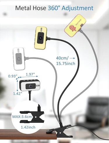 Webcam for PC, 4K Streaming Camera with Light, Web Camera for Desktop/Laptop Computer Webcam with Microphone, Plug and Play USB Web Cam with Bracket, for Live Streaming, Video Calls, and Meetings in Saudi Arabia