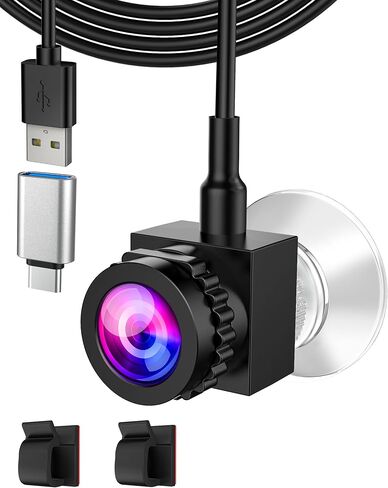 كاميرا ويب للاتصال بالعين مع ميكروفون 1080 بكسل كاميرا ويب للشاشة المركزية USB C/A لكاميرا الشاشة الوسطى للكمبيوتر الشخصي والكمبيوتر المحمول، تركيز قابل للتعديل، كاميرا مركزية لنظام التشغيل Windows/macOS 01 in Kuwait